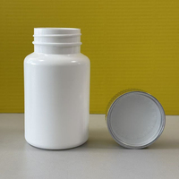 Pot en plastique PE blanc de 120 ml avec CRC pour poudre, capsule, complément alimentaire, bouteille à fermeture hermétique