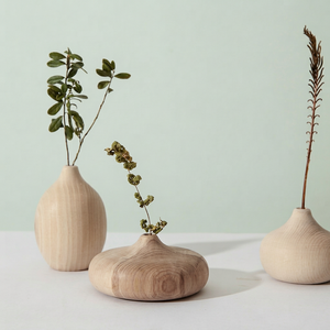 Pot de fleurs en bois de teck naturel, vase rond en bois, conteneur pour plantes en bois massif pour la décoration de la maison, cadeaux décoratifs faits à la main - Product Image 1