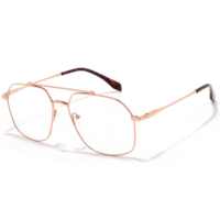 Lunettes de soleil rétro à double pont, design miroir, métal de haute qualité