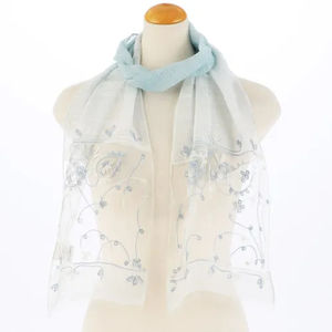 Écharpe châle entièrement équipée, brodée, en coton véritable, pour femme et unisexe, longue écharpe en fil de coton véritable - Product Image 5