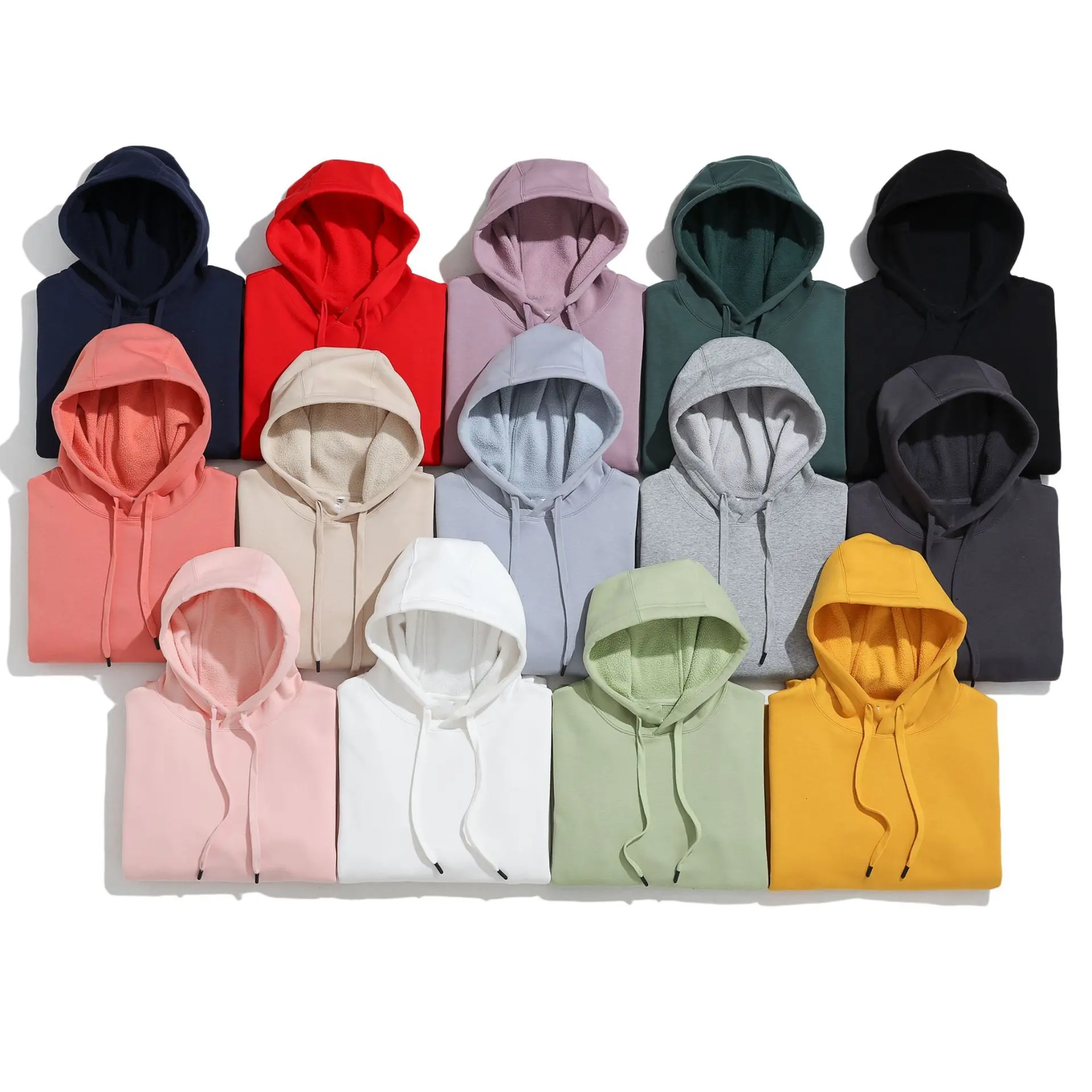 Fabricantes de sudaderas con capucha de mujer personalizadas de lana personalizadas de color sólido con dibujo Sudadera con capucha desgastada para mujer