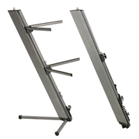 Support de piano électronique portable à double couche |   Support pliable en alliage avec tête filetée pour microphone