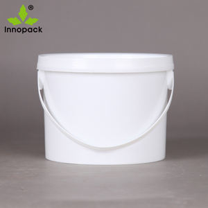 Seau en plastique blanc bon marché de 2 litres avec couvercle et poignée – Idéal pour la peinture – Seau pratique – Fût – Seau à peinture - Product Image 1
