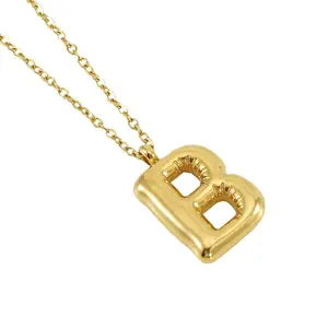 SANKYLIN Großhandel 18K vergoldeter Edelstahl-Schmuck 26-Buchstaben-Heder ursprünglich Halskette für Damen
