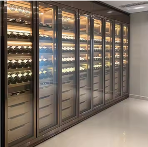 Home Hotel Restaurant Commercial Free Standing Wine <b>Storage</b> Cabinet Glass Cellar Fridge with Led Lights Tall Wine Cabinet - Product Image 1