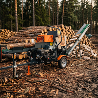 Machine à fendre le bois hydraulique pour usage domestique avec convoyeur pour la coupe et le fendage du bois