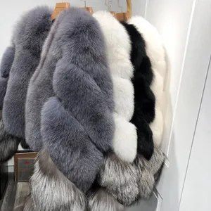 Fur Queen Collection Extra Elegant Custom OEM Service Logo Kostenloser heißer Verkauf Winter Frauen Mantel große flauschige Frauen kurzen Fox Pelzmantel