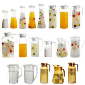 Variedade de estilos de moderno simples PC acrílico Carafes com White Flip Tab tampas-Perfeito para leite, bebidas frias ou sucos