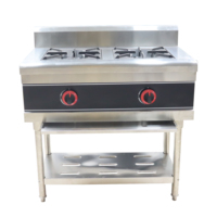 Peralatan Masak Restoran Stainless Steel Berkualitas Baik Kompor Gas 2 Tungku Kompor Gas Berdiri Dijual