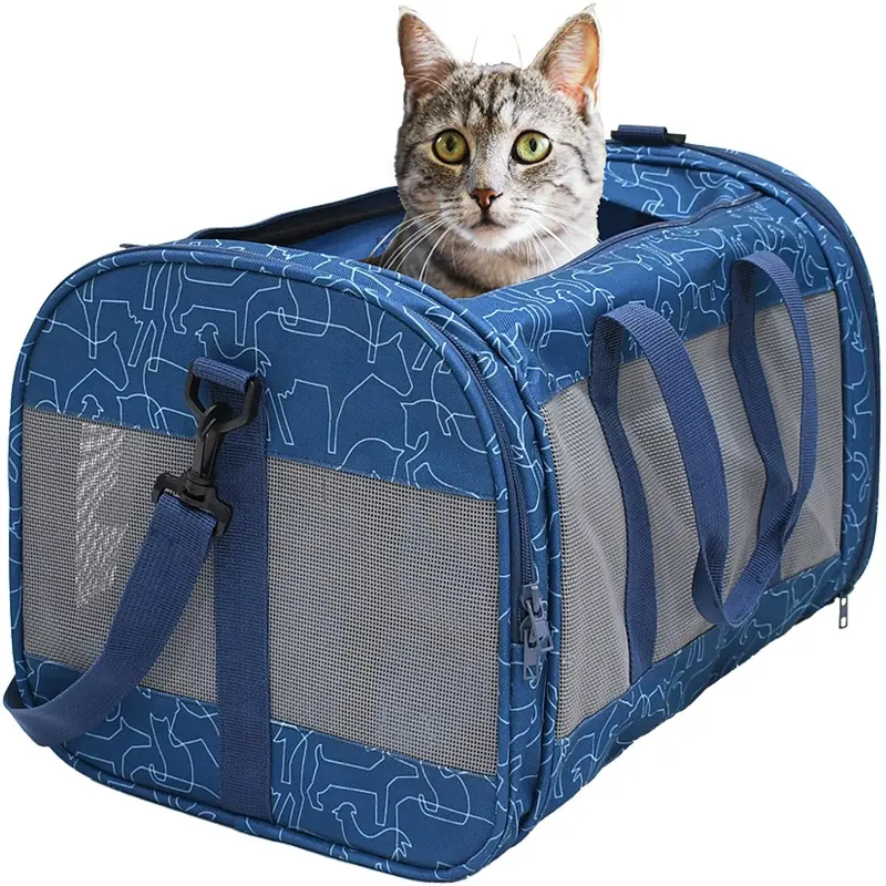 Jaula de bolsa de viaje para mascotas barata Venta caliente Bolsa de viaje para perros Portador de hombro para perros con estilo