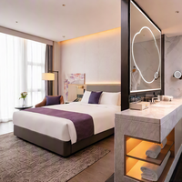 Sterne-Hotel-Möbel Zeitgenössische Hotelzimmer-Einrichtung Plattformbetten Gepolsterte Kopfteile mit Nachttischen
