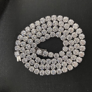 HQ宝石20英寸5毫米钻石925纯银嘻哈冰出Moissanite钻石网链项链 - Product Image 3