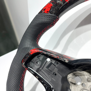 Volant sport en fibre de carbone forgée <span class=keywords><strong>rouge</strong></span>, cuir perforé pour Volkswagen MK7 MK6 MK5 <span class=keywords><strong>Golf</strong></span> R GTI GTS <span class=keywords><strong>GTD</strong></span> GTI <span class=keywords><strong>Golf</strong></span> <span class=keywords><strong>7</strong></span> <span class=keywords><strong>Golf</strong></span> - Product Image 5