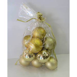 SET DI 12 PALLINE IN PLASTICA DORATE, DIAMETRO 8 cm - Product Image 1