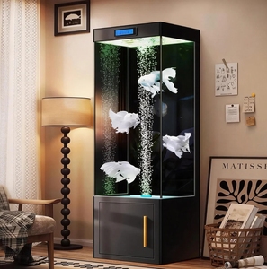 Meuble TV <span class=keywords><strong>Aquarium</strong></span> 2026 Salon Nouveau Petit et Moyen Format Vertical sur Pied Ultra Blanc en Verre Fonction Chauffante - Product Image 6