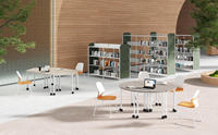 Table de conférence modulaire en mélamine de forme trapézoïdale - Mobilier de bureau moderne extensible et convertible pour bureau, école, domicile