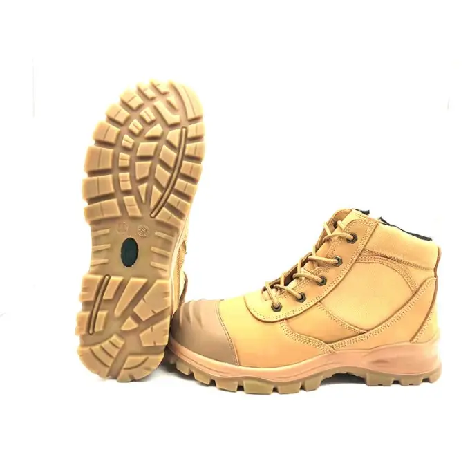 Rocky Buffalo Brand Australia Outdoor High Heel Men High Quality Stylish Yellow Nubuck Leather Steel Toe Safety Shoes