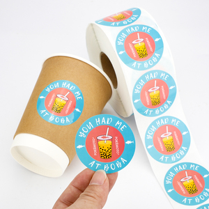 Etichette Rotonde Personalizzate Stampate, Adesivi Impermeabili per Alimenti per Confezioni di Bubble Tea e Tazze di Caffè - Product Image 3
