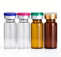 Flacons en verre vides de 3 ml, 5 ml, 10 ml, 15 ml, 20 ml, 30 ml avec bouchon en caoutchouc et couvercle en aluminium pour cosmétiques et médicaments pharmaceutiques C888