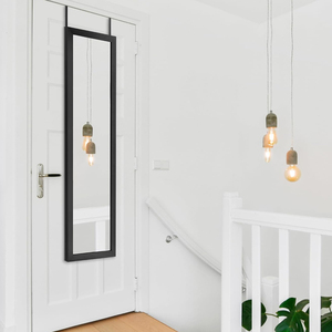 15x51 Noir Suspendu <span class=keywords><strong>Porte</strong></span> Miroirs En <span class=keywords><strong>Bois</strong></span> <span class=keywords><strong>Miroir</strong></span> Pleine Longueur pour La Maison <span class=keywords><strong>Miroir</strong></span> Mural avec Cintre et Verre Incassable - Product Image 6
