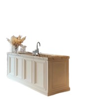 Ensemble complet d'armoires de cuisine en aluminium de style américain moderne, portes en verre, résistant à l'eau, multifonctionnel pour une utilisation en intérieur