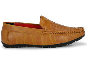 Mocassins décontractés confortables pour hommes, couleur beige, design à enfiler, matériau synthétique, bout rond, chaussures légères pour le bureau et l'usage quotidien - Product Image 2