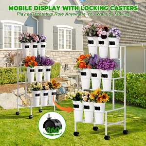 Chariot de présentation de fleurs sur roulettes, support de présentation de fleurs pour jardin, balcon, décoration de mariage, fleuriste - Product Image 1