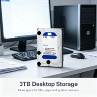 Disque SATA 3.5 30EZRZ 3TB Bleu pour PC de Bureau Stockage de Bureau Grade A d'Origine Testé 100% en Bon État 5400RPM