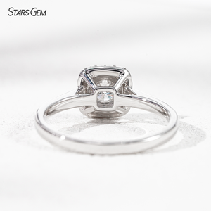 แหวนหมั้นเพชรแล็บโกรว์ทรงกลมเจียระไนบริลเลียนท์ น้ำหนัก 0.568 กะรัต จาก Starsgem ตัวเรือนทองคำแท้ 18K พร้อมวงแหวนแบบ Halo และ Half Pave Band - Product Image 4