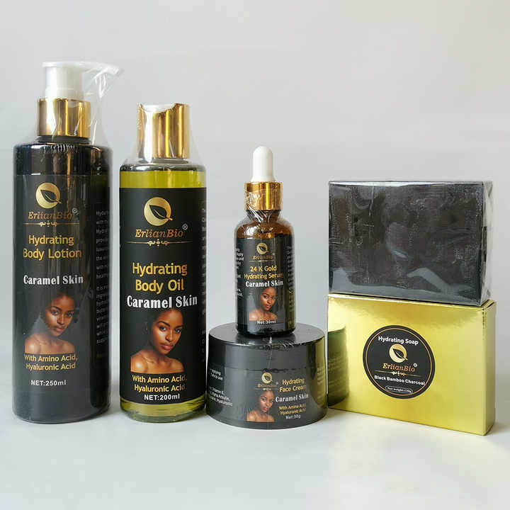 Skin Care Set (new) Glowing For Black Women Caramel Oil Body Lotion For