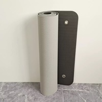 Tapis de yoga noir en TPE perforé, antidérapant, doux, écologique, avec trou, pour studio, salle de sport, fitness, à suspendre au mur, personnalisable avec logo, modèle 2026