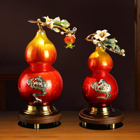 Ornements en métal émaillé de style chinois, en forme de gourde, pour la décoration de la maison, du salon, du meuble TV, du porche et du meuble à vin