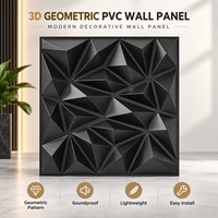 Panneau mural en PVC géométrique 3D noir, revêtement mural décoratif insonorisant pour salon, chambre, hôtel, bureau, intérieur