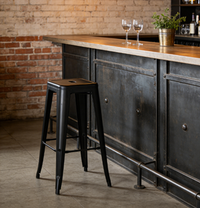Moderner Industrie-Barhocker Metallrahmen Stapelbares Design Mehrere Farben Restaurant Küchen-Theken-Barstuhl - Product Image 3