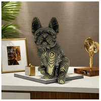 Offre Spéciale 3D Sculpture résine cadeaux artisanat couleur chien ornement salon armoire résine décorations bouledogue Statues décor à la maison
