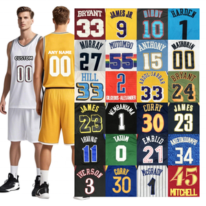 2025 haute qualité rétro personnalisé Bibby <span class=keywords><strong>Harden</strong></span> Murray Mutombo Anthony Curry Bryant <span class=keywords><strong>James</strong></span> chemise porter Kit maillots de basket-ball pour hommes - Product Image 1