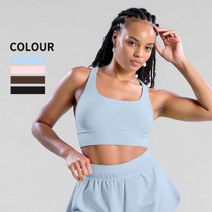 XW-WX1314 Fitted <strong>Tops</strong> <strong>Cross</strong> Back Sports Bra Wholesale Workout Clothing Tracksuits High Quality Womens Fitness Bra Yoga Crop <strong>Top</strong> - Product Image 4