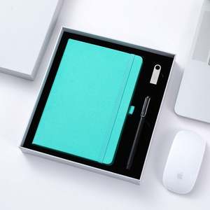 PU Leather & Paper Multifunction Notebook <b>Gift</b> <b>Set</b> with Pen & Keychain-Embossed Handmade Modern Design for Promotional Events - Product Image 2