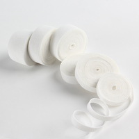 Bande élastique plate tricotée en nylon/spandex blanc, haute ténacité, confortable, personnalisable en différentes largeurs, pour la fixation et la finition