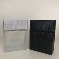 Bouteilles de parfum en verre imprimées à l'écran, écologiques et recyclables, avec rayures plates sur le côté et au dos, 100 ml, vente en gros