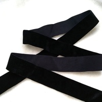 1-4CM Velours Noir Ruban Élastique Coloré Solide Polyester Simple Face Haute Stretch Motif Composé Tissu de Soie 3.8cm