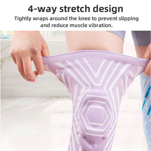 Genouillère de compression personnalisée avec logo, soutien confortable, rembourrage en silicone et stabilisateurs latéraux - Product Image 3