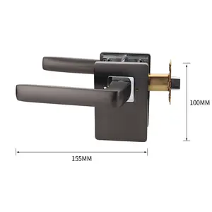 Modern Black Chrome Child Safety Lock Door Handle Lock For Interior Doors