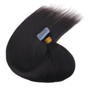 Plester virgin warna alami tidak diproses dalam ekstensi rambut 20 buah 100 gram 100% pita rambut manusia dalam ekstensi