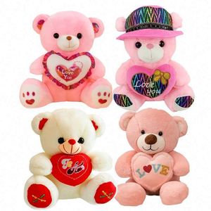 Christmas Teddy <b>Bear</b> Reversible Plushie <b>Cute</b> Style Love Heart Custom Stuffed Animal Toys Valentine's Day Gift Nylon Super Soft - Product Image 2