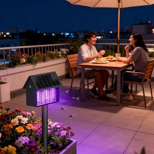Lampe anti-moustiques solaire, étanche, pour extérieur, jardin, patio, anti-insectes - Product Image 1