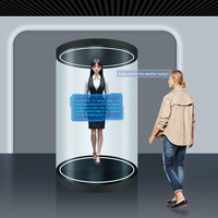 Affichage de cylindre holographique Plug-and-Play d'affiche numérique interactive 3D avec fonction SDK pour l'usage de centre commercial