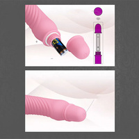 Masturbación femenina Consolador realista 10 Frecuencia Mini AV Vibrador Juguetes sexuales Baile Pretty Love Vibrador