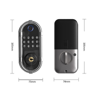 Serrure de porte intelligente en alliage d'aluminium, livraison directe d'usine, pour la maison, prend en charge l'empreinte digitale, le mot de passe, le glissement de carte et le déverrouillage à distance via application