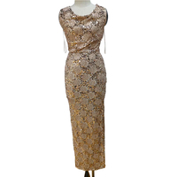 Robe longue élégante en mousseline de coton 100% naturel, écologique, sans manches, avec perles à la taille, respirante, pour l'industrie lourde